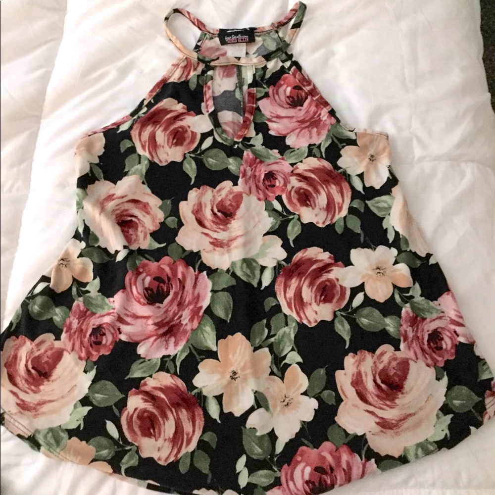 Floral sleeveless top by Top Fashion